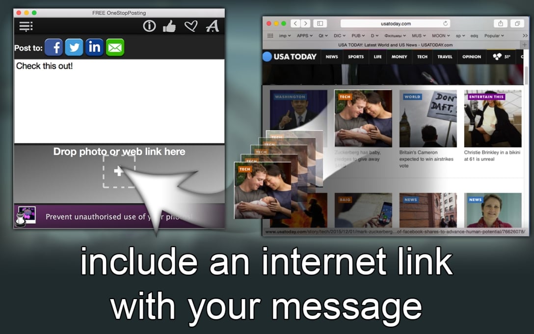 include an internet link with your message