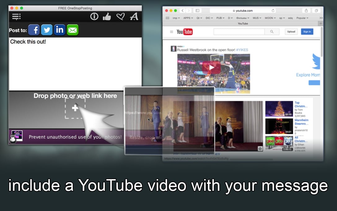 include a YouTube video with  your message