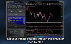 Run your trading strategy through the simulator, step by step