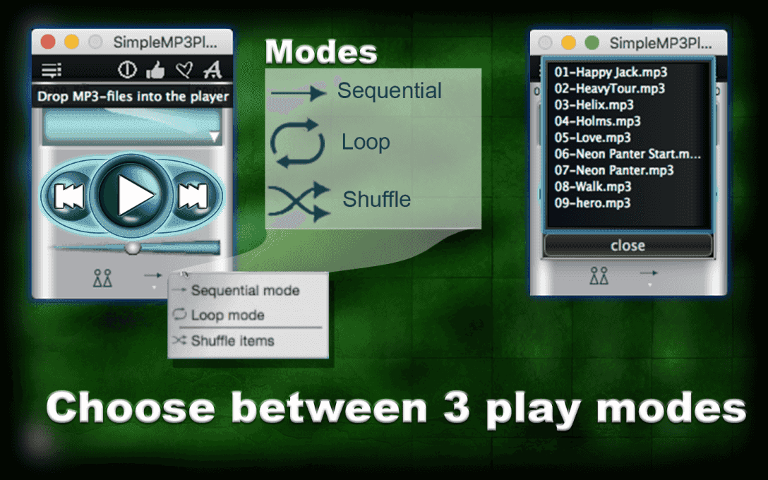 Choоse between 3 play modes