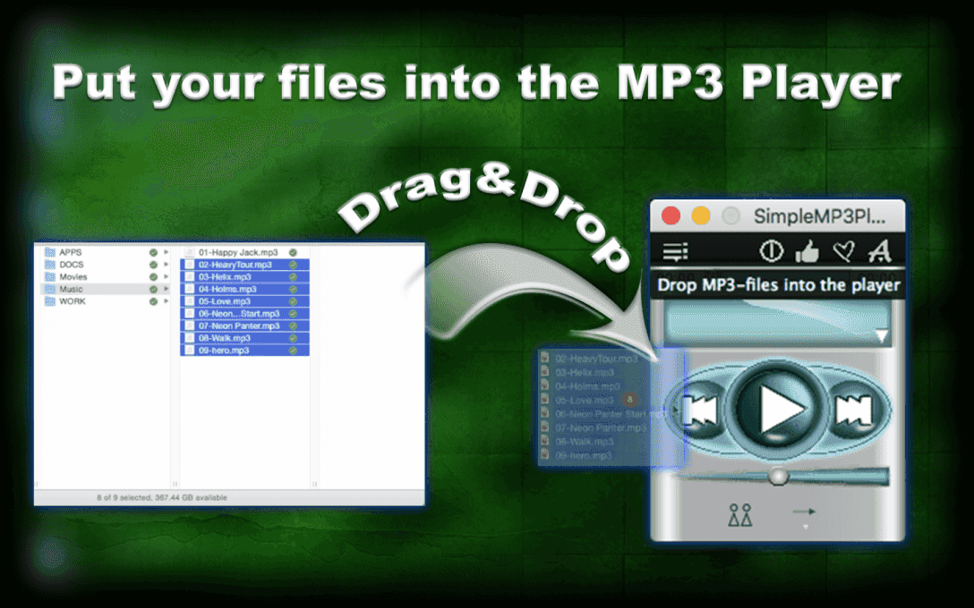 Put your files into the MP3 Player